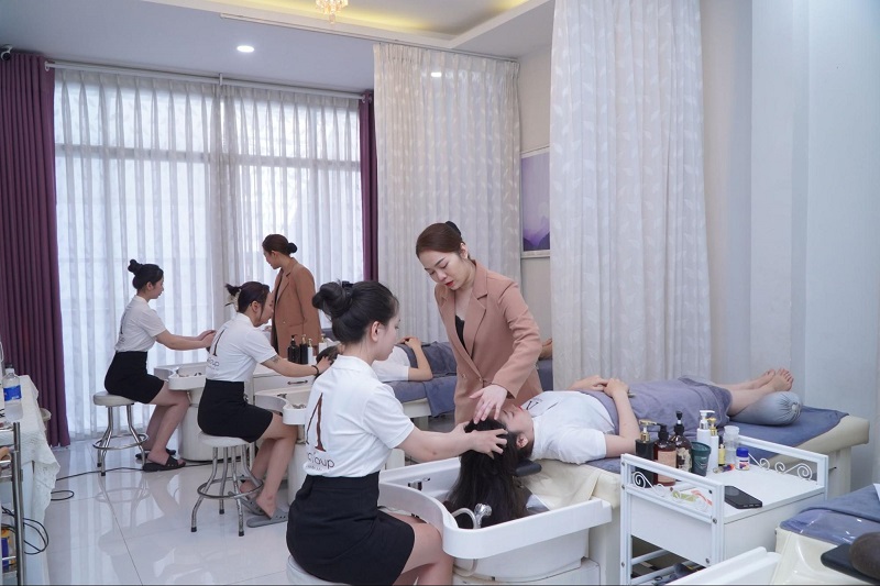 Thiết kế spa gội đầu dưỡng sinh mini